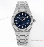 Swiss Audemars Piguet Royal Oak Selfwinding Watch Blue & Diamond Bezel 34mm